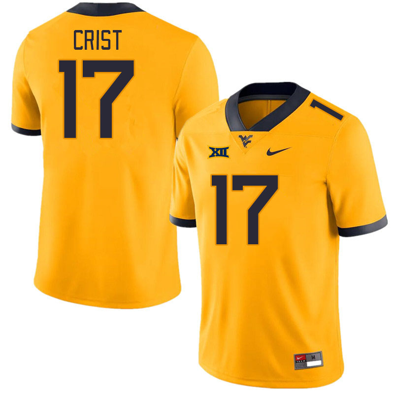 Men #17 Jackson Crist West Virginia Mountaineers College Football Jerseys Stitched Sale-Gold